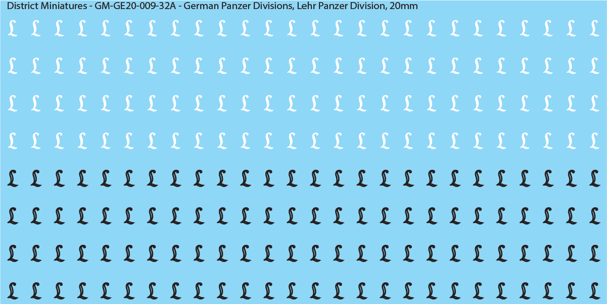 WW2 German Wehrmacht Panzer Divisions, 20mm Decals