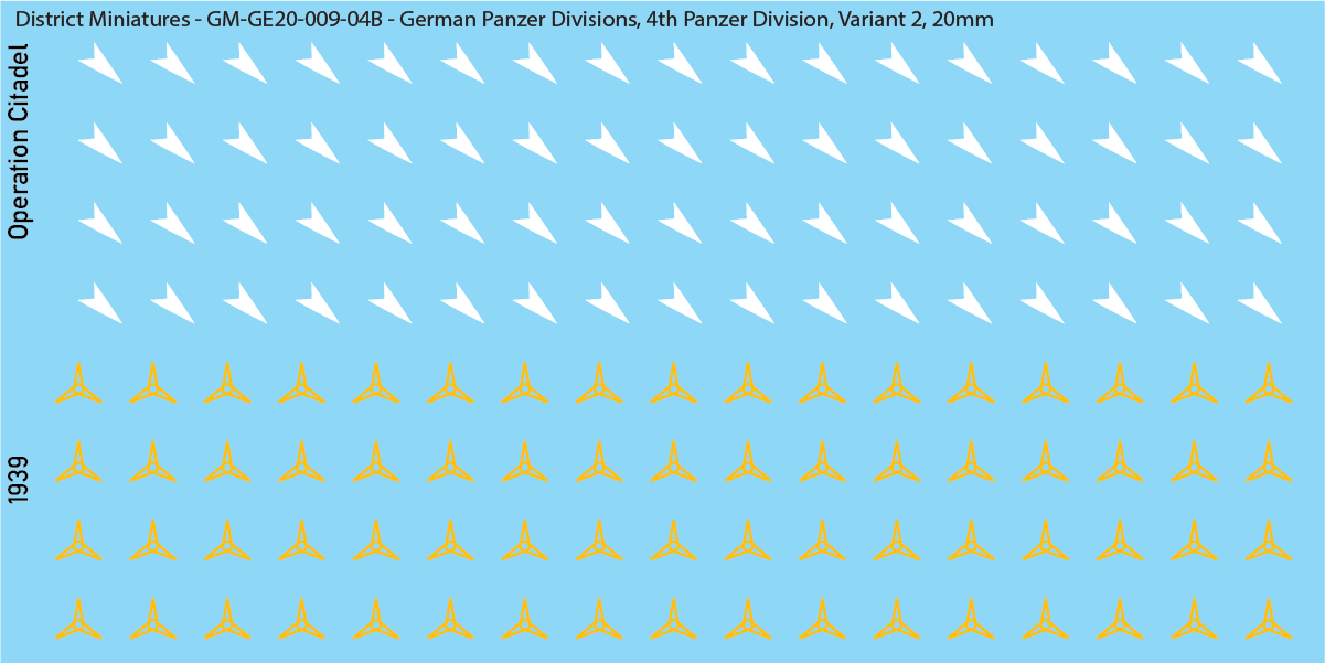 WW2 German Wehrmacht Panzer Divisions, 20mm Decals