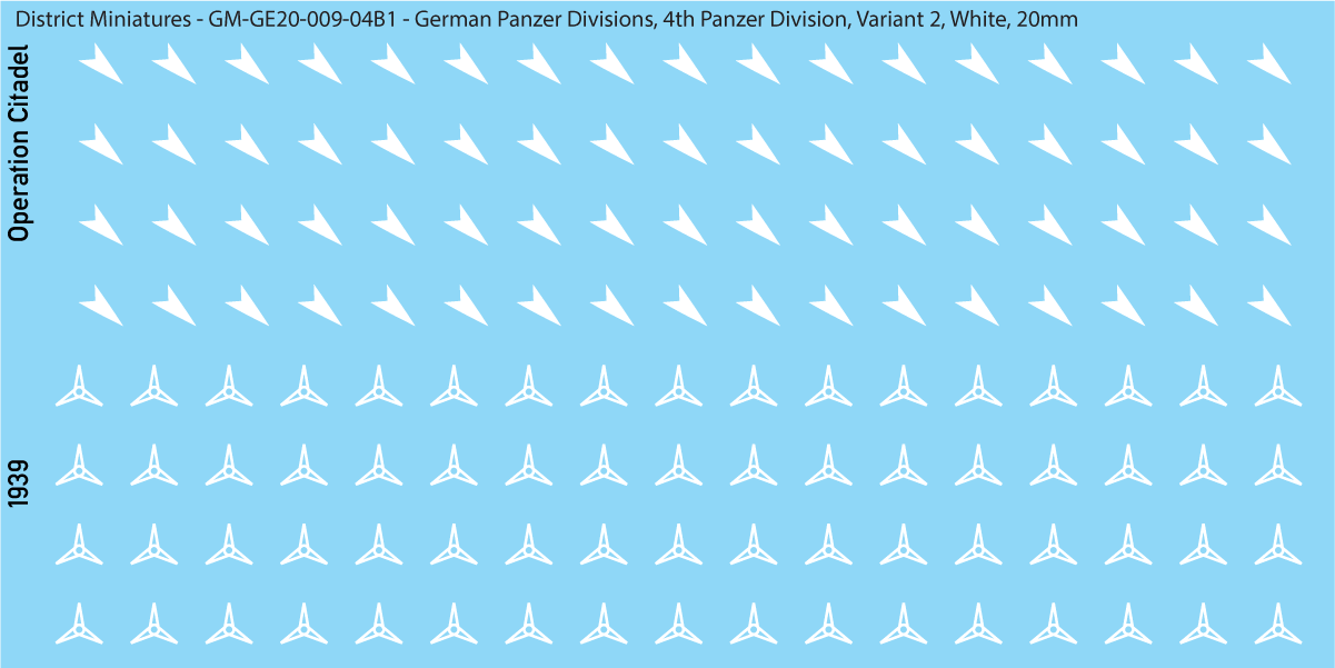 WW2 German Wehrmacht Panzer Divisions, 20mm Decals