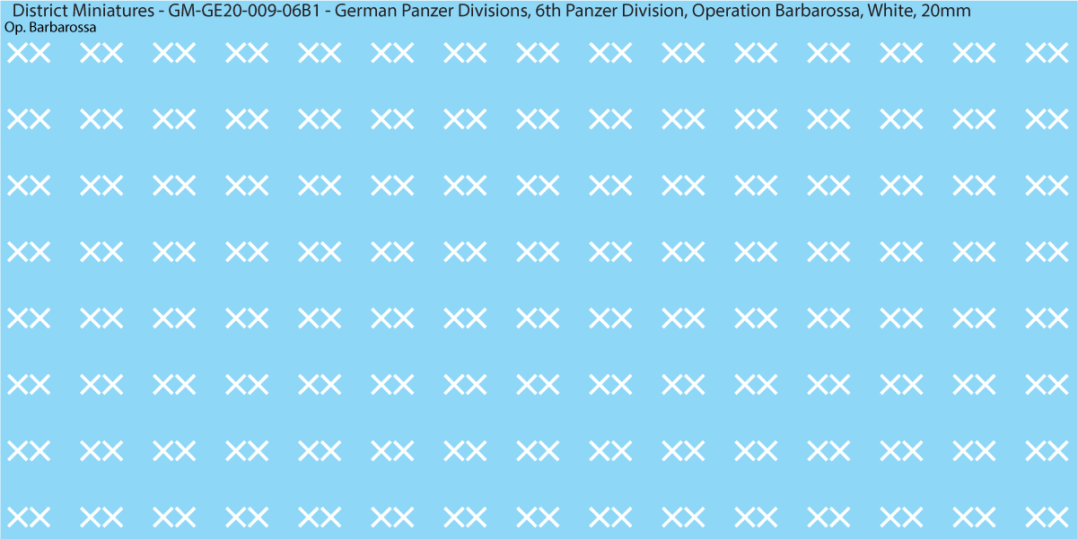 WW2 German Wehrmacht Panzer Divisions, 20mm Decals