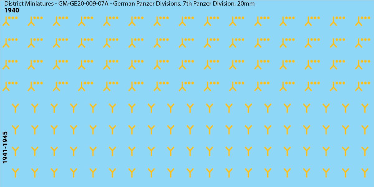 WW2 German Wehrmacht Panzer Divisions, 20mm Decals