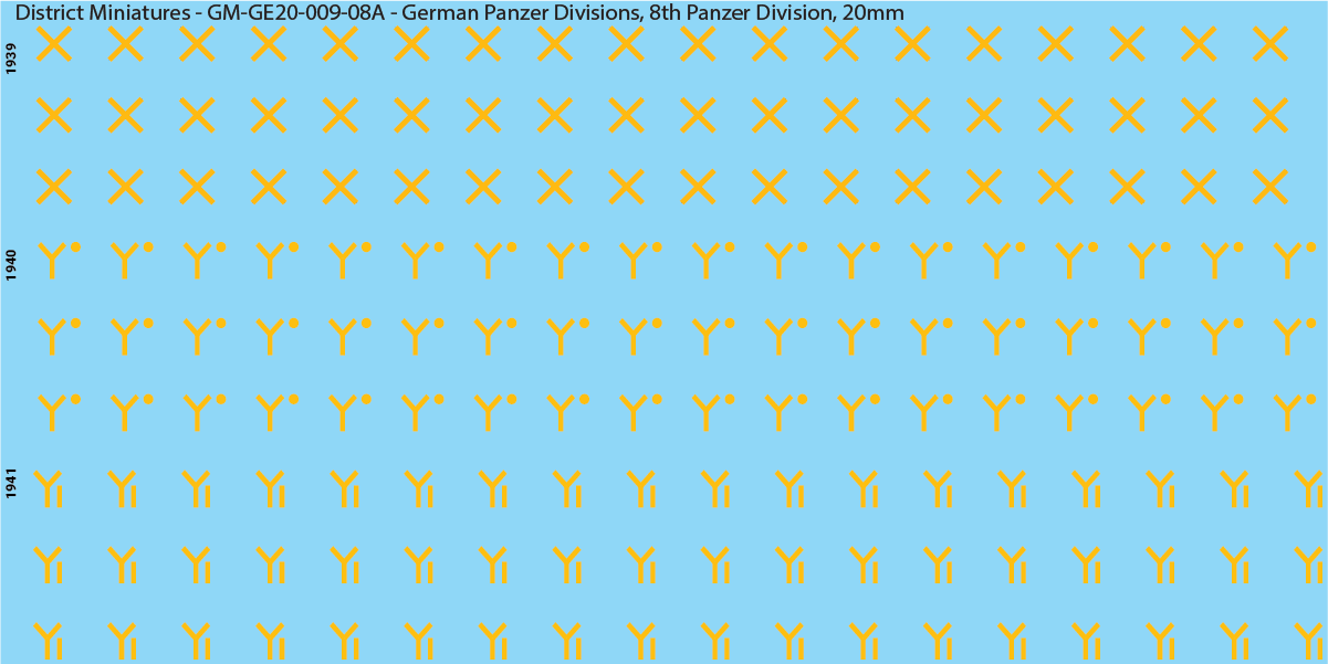 WW2 German Wehrmacht Panzer Divisions, 20mm Decals
