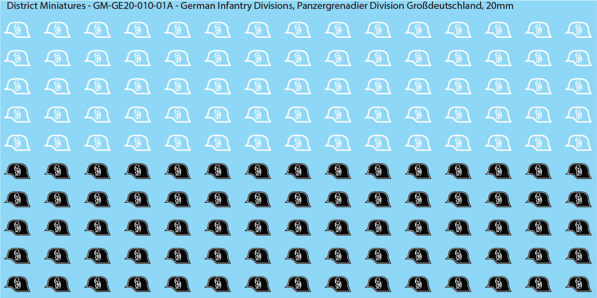 WW2 German Wehrmacht Infantry Divisions, 20mm Decals