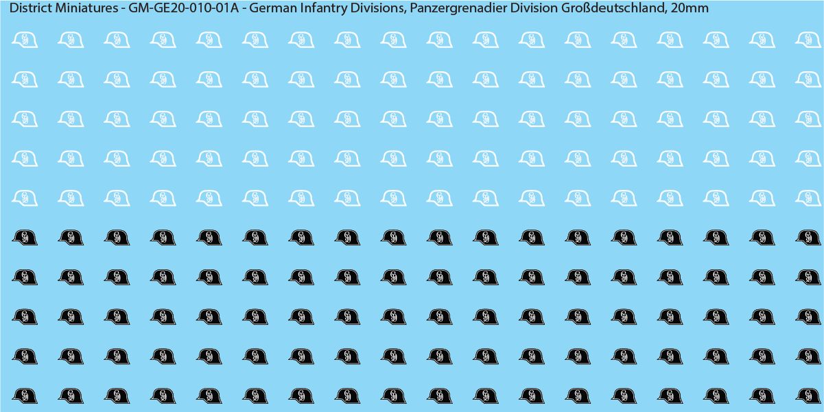 WW2 German Wehrmacht Infantry Divisions, 20mm Decals