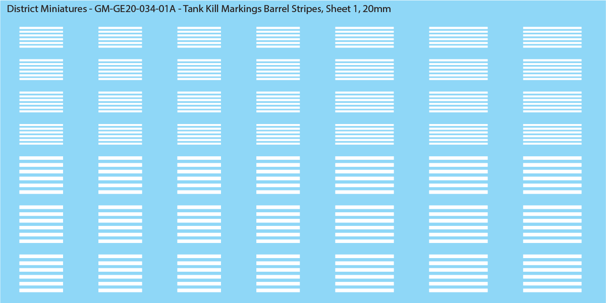 Tank Kill Markings Barrel Stripes (Multiple Options), 20mm Decals
