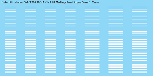 Tank Kill Markings Barrel Stripes (Multiple Options), 20mm Decals