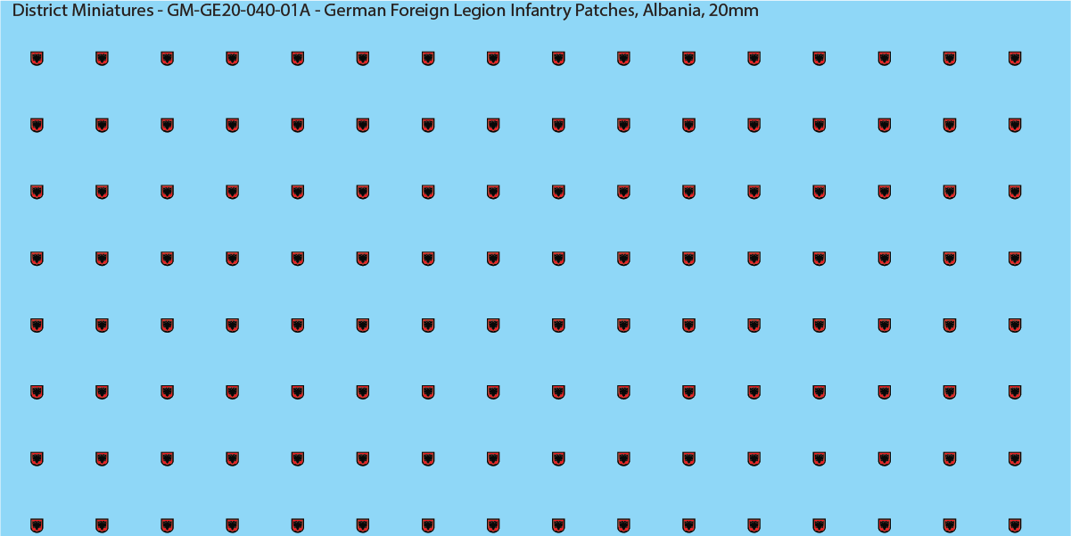 Albania - German Foreign Legion infantry patch, 20mm waterslide decal