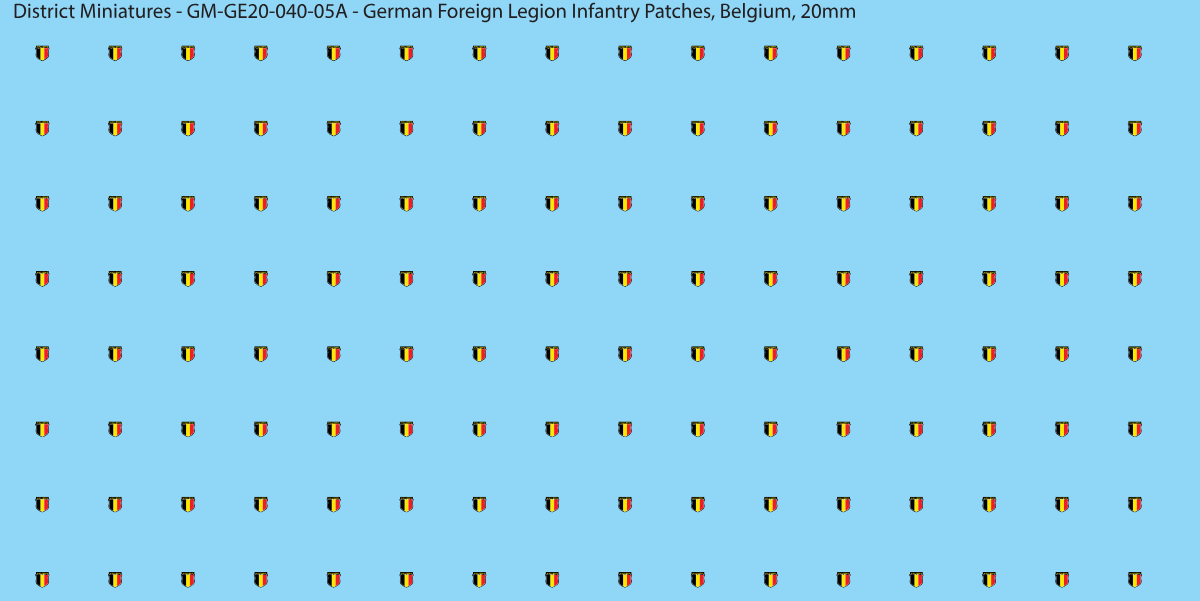 Belgium - German Foreign Legion infantry patch, 20mm waterslide decal