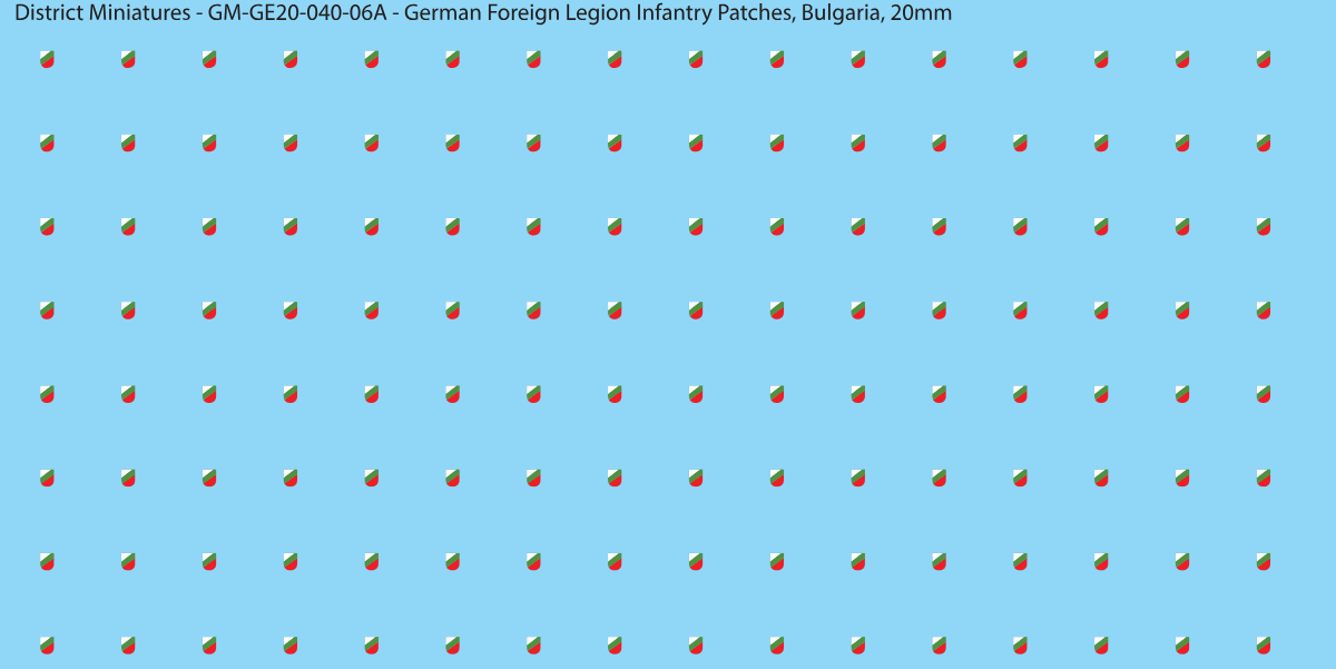 Bulgaria - German Foreign Legion infantry patch, 20mm waterslide decal
