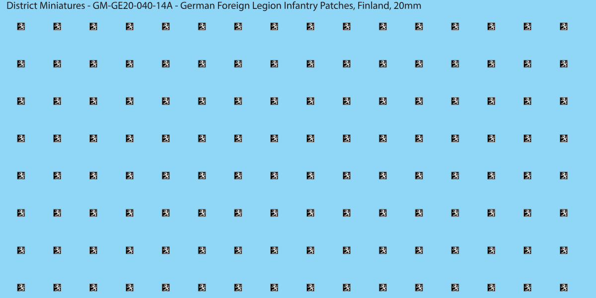 Finland - German Foreign Legion infantry patch, 20mm waterslide decal