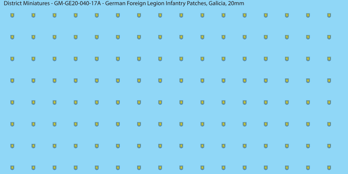 Galicia - German Foreign Legion infantry patch, 20mm waterslide decal