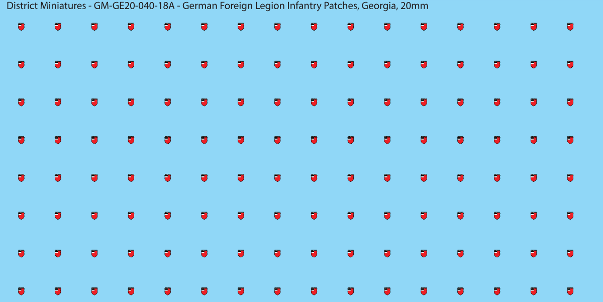 Georgia - German Foreign Legion infantry patch, 20mm waterslide decal
