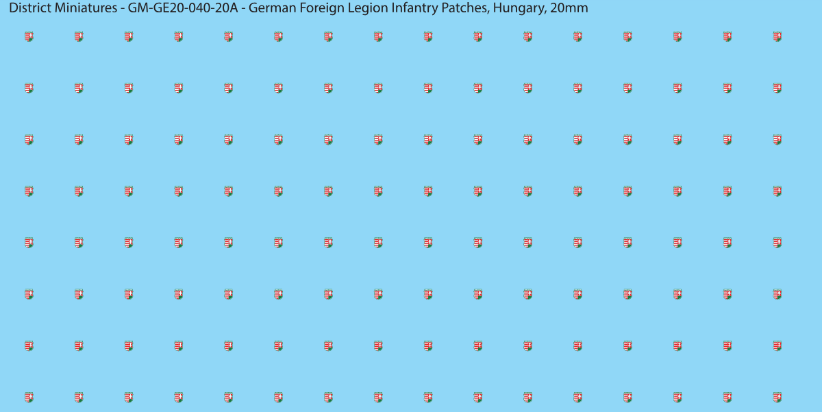 Hungary - German Foreign Legion infantry patch, 20mm waterslide decal