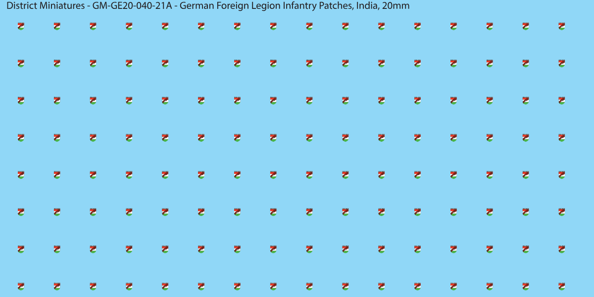 India - German Foreign Legion infantry patch, 20mm waterslide decal