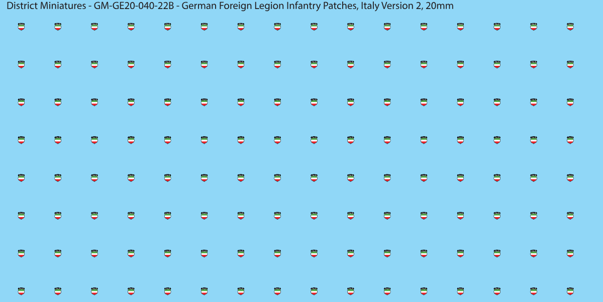 Italy Version 2 - German Foreign Legion infantry patch, 20mm waterslide decal