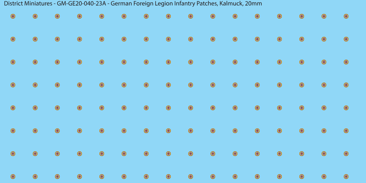 Kalmuck - German Foreign Legion infantry patch, 20mm waterslide decal