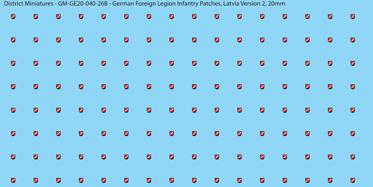 Latvia Version 2 - German Foreign Legion infantry patch, 20mm waterslide decal