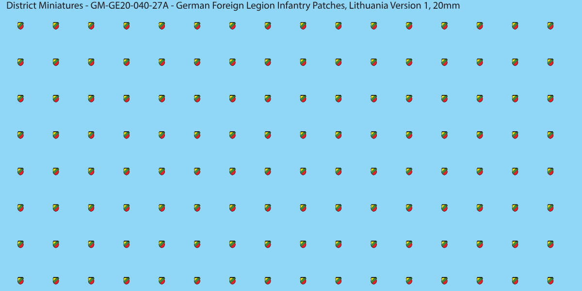 Lithuania Version 1 - German Foreign Legion infantry patch, 20mm waterslide decal