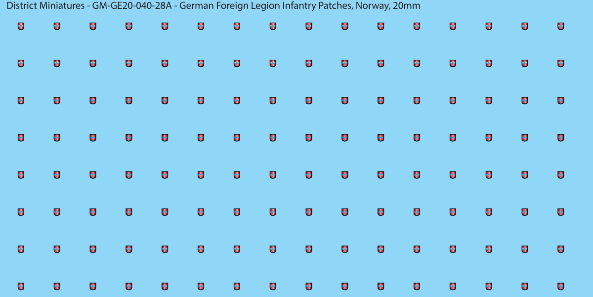 Norway - German Foreign Legion infantry patch, 20mm waterslide decal