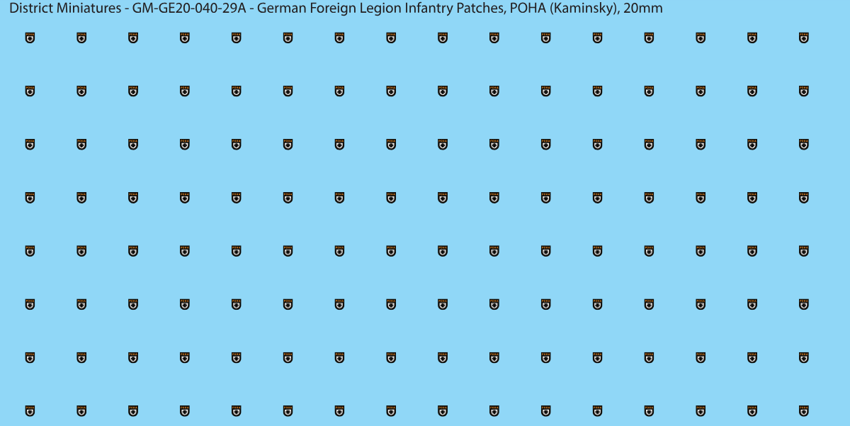 POHA (Kaminsky) - German Foreign Legion infantry patch, 20mm waterslide decal