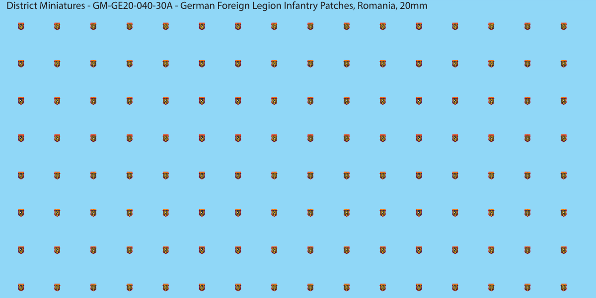 Romania - German Foreign Legion infantry patch, 20mm waterslide decal
