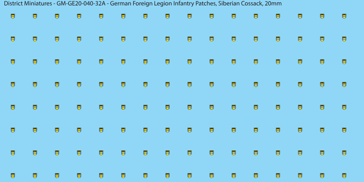 Siberian Cossack - German Foreign Legion infantry patch, 20mm waterslide decal