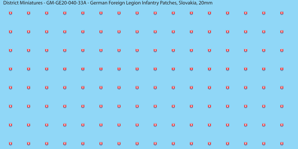 Slovakia - German Foreign Legion infantry patch, 20mm waterslide decal
