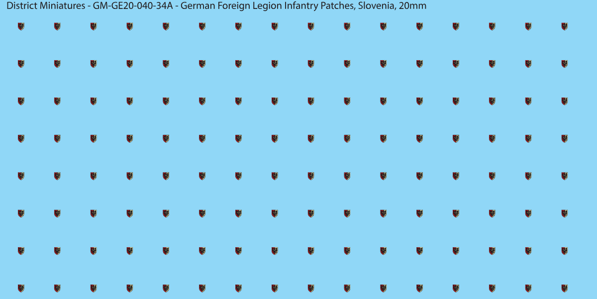 Slovenia Version 1 - German Foreign Legion infantry patch, 20mm waterslide decal