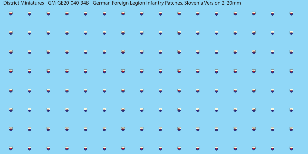 Slovenia Version 2 - German Foreign Legion infantry patch, 20mm waterslide decal