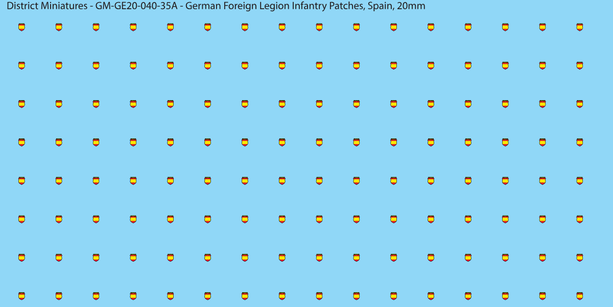 Spain - German Foreign Legion infantry patch, 20mm waterslide decal
