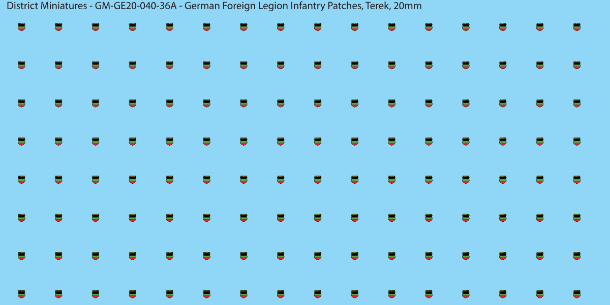 Terek - German Foreign Legion infantry patch, 20mm waterslide decal