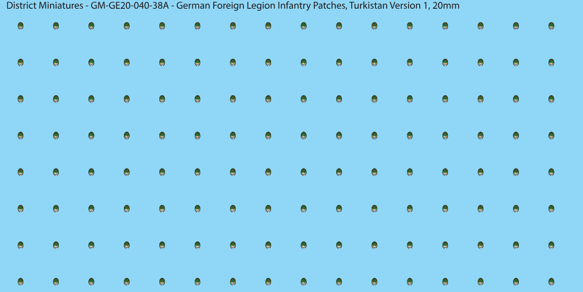 Turkistan Version 1 - German Foreign Legion infantry patch, 20mm waterslide decal