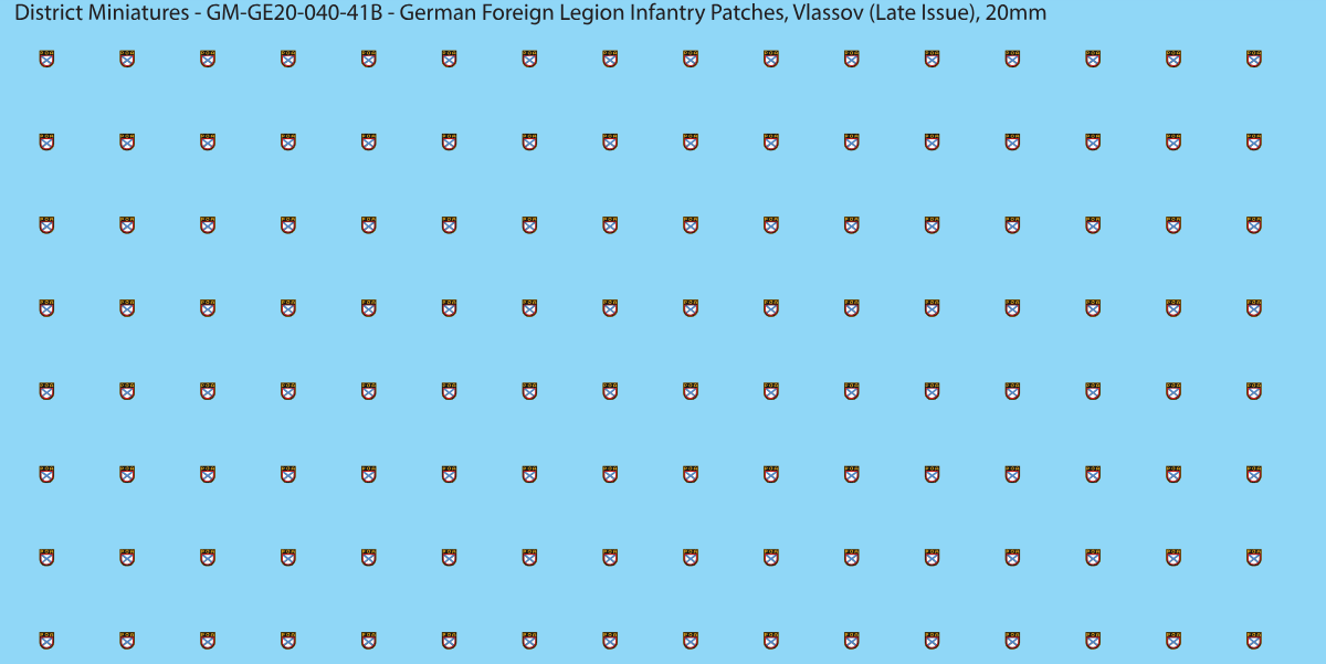 Vlassov (Late Issue) - German Foreign Legion infantry patch, 20mm waterslide decal