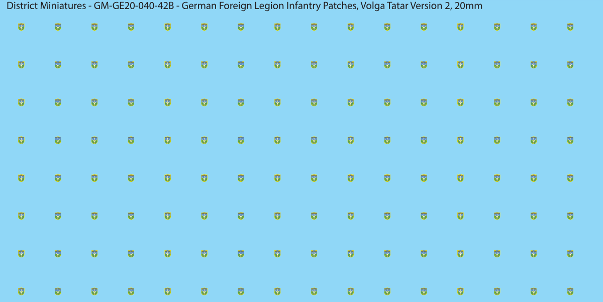 Volga Tatar Version 2 - German Foreign Legion infantry patch, 20mm waterslide decal
