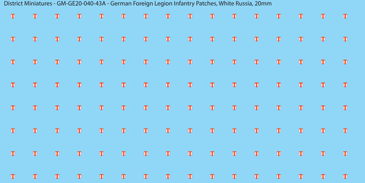 White Russia - German Foreign Legion infantry patch, 20mm waterslide decal