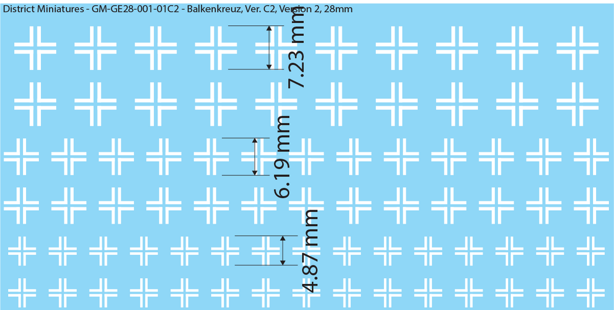 German Balkenkreuz, 28mm Decals