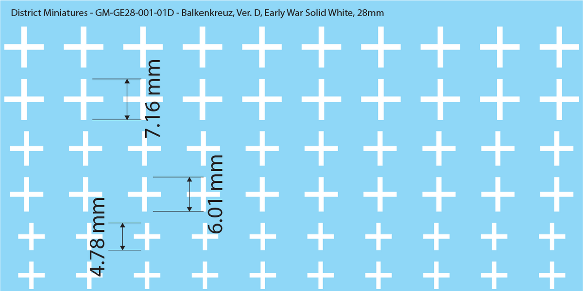 German Balkenkreuz, 28mm Decals