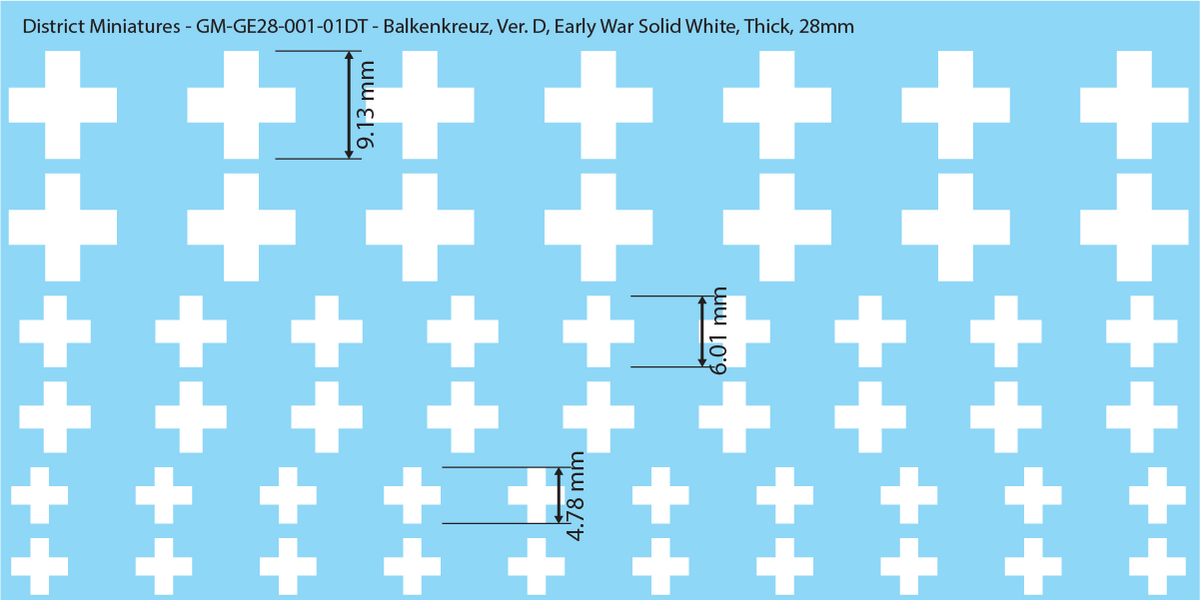 German Balkenkreuz, 28mm Decals