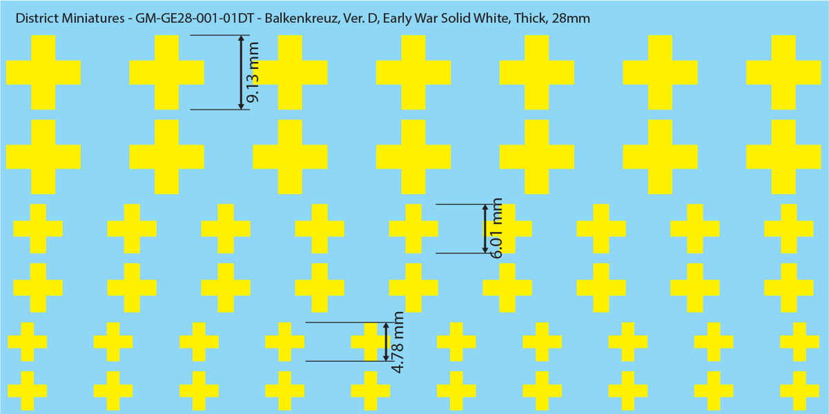 German Balkenkreuz, 28mm Decals