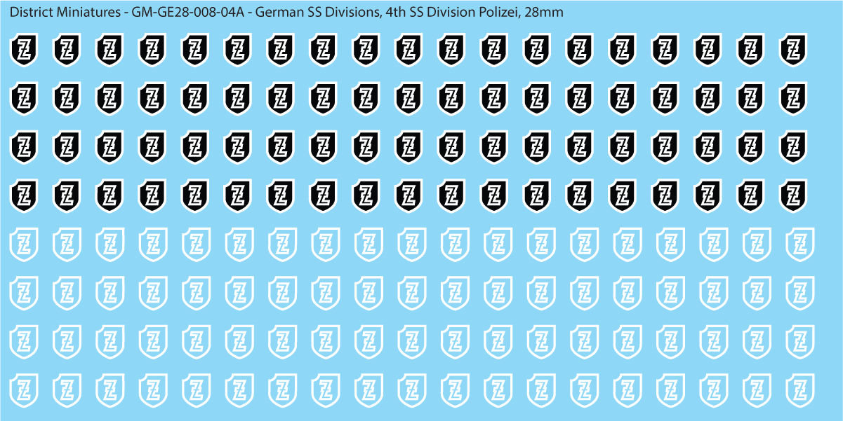 WW2 German SS Divisions, 28mm Decals