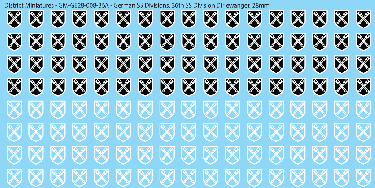 WW2 German SS Divisions, 28mm Decals