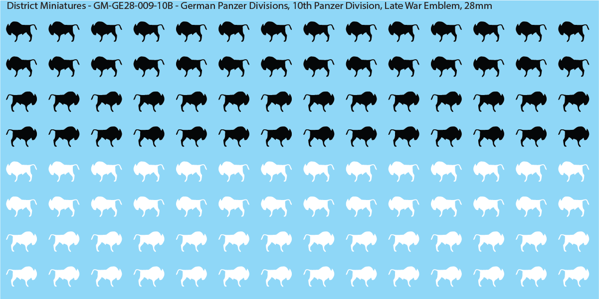 WW2 German Wehrmacht Panzer Divisions, 28mm Decals