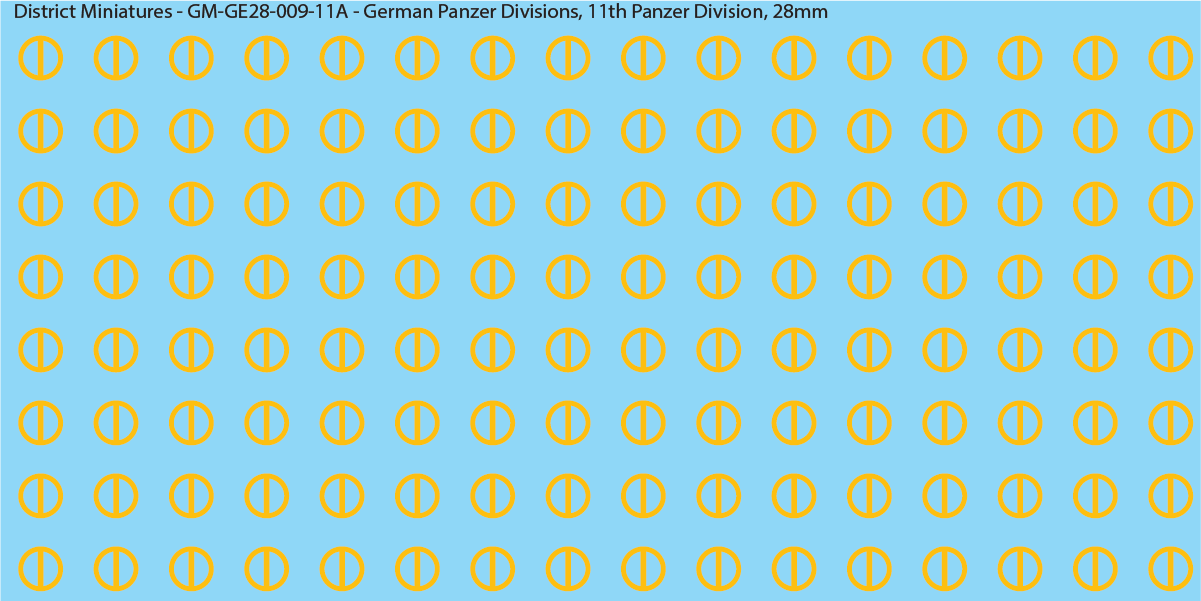 WW2 German Wehrmacht Panzer Divisions, 28mm Decals