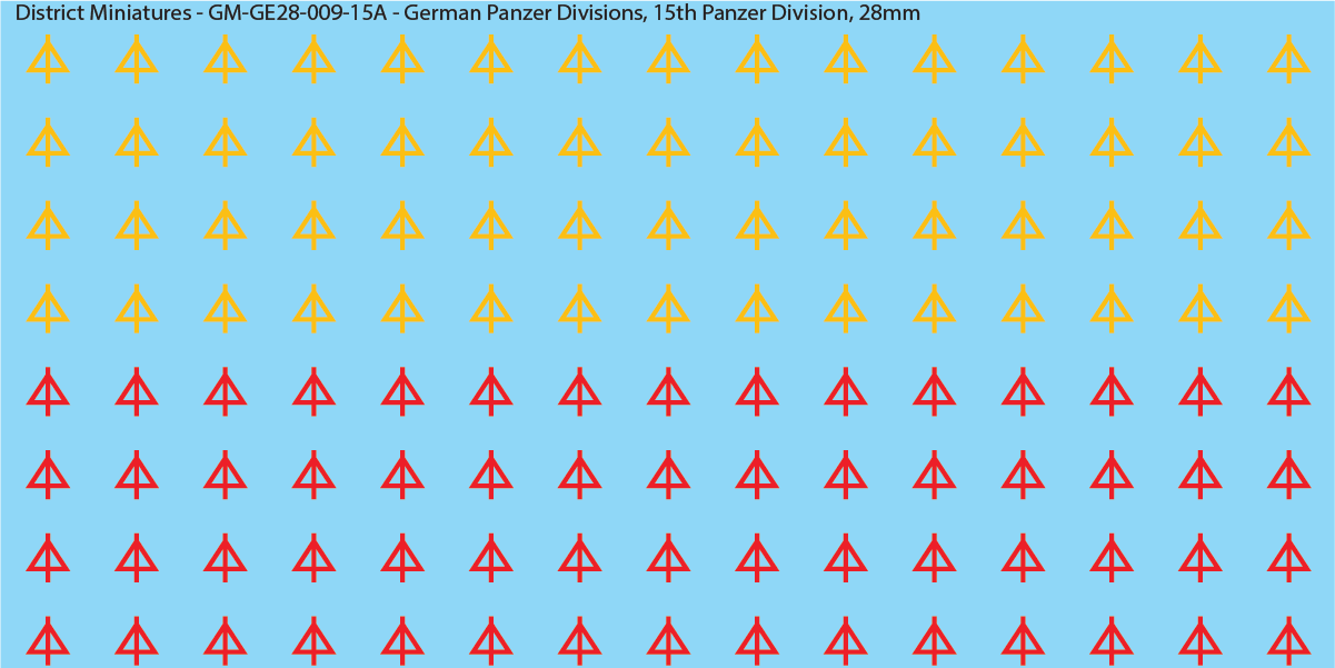 WW2 German Wehrmacht Panzer Divisions, 28mm Decals