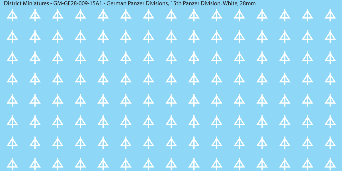 WW2 German Wehrmacht Panzer Divisions, 28mm Decals