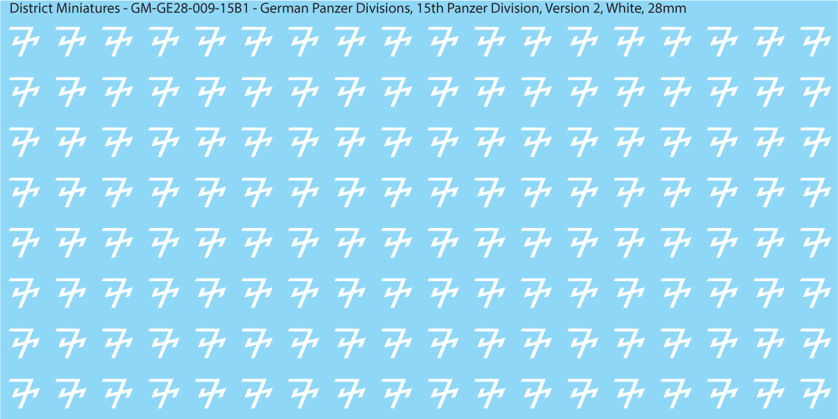 WW2 German Wehrmacht Panzer Divisions, 28mm Decals