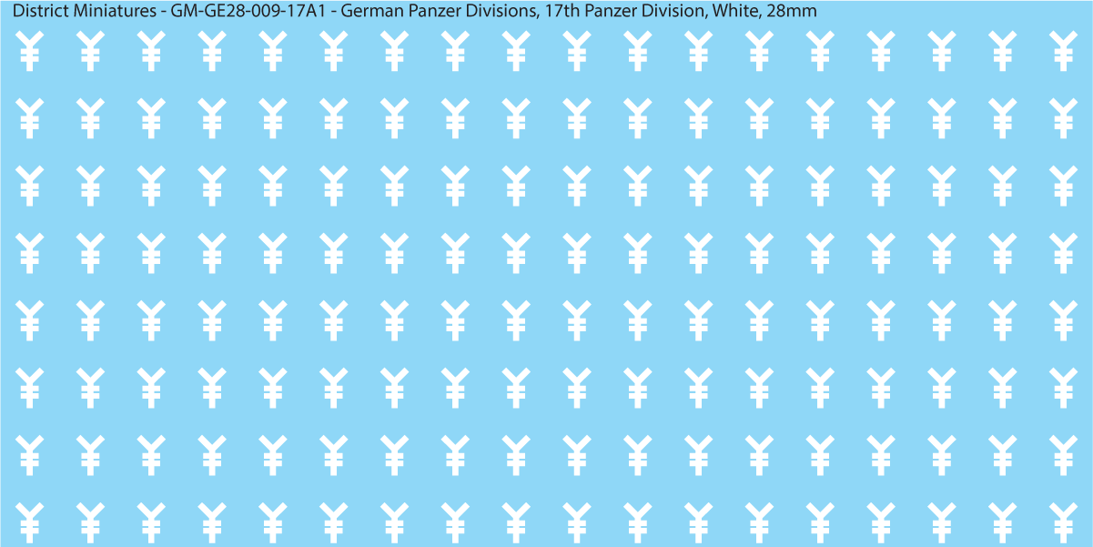 WW2 German Wehrmacht Panzer Divisions, 28mm Decals