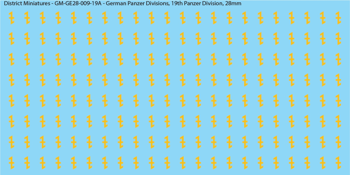 WW2 German Wehrmacht Panzer Divisions, 28mm Decals