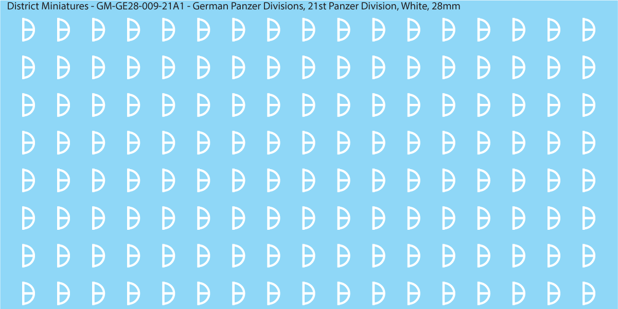 WW2 German Wehrmacht Panzer Divisions, 28mm Decals