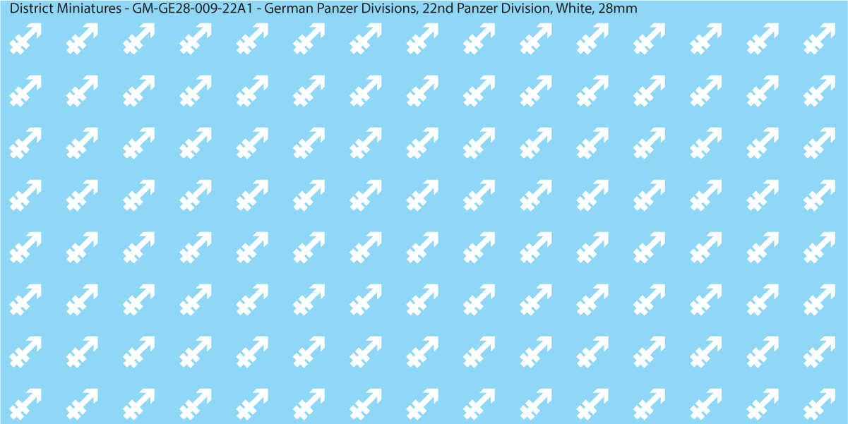 WW2 German Wehrmacht Panzer Divisions, 28mm Decals